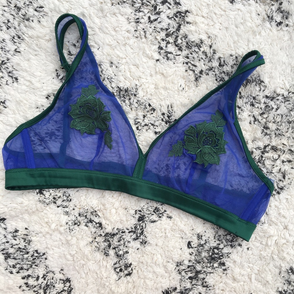 Intimissimi Sheer Mesh Floral Applique Bralette